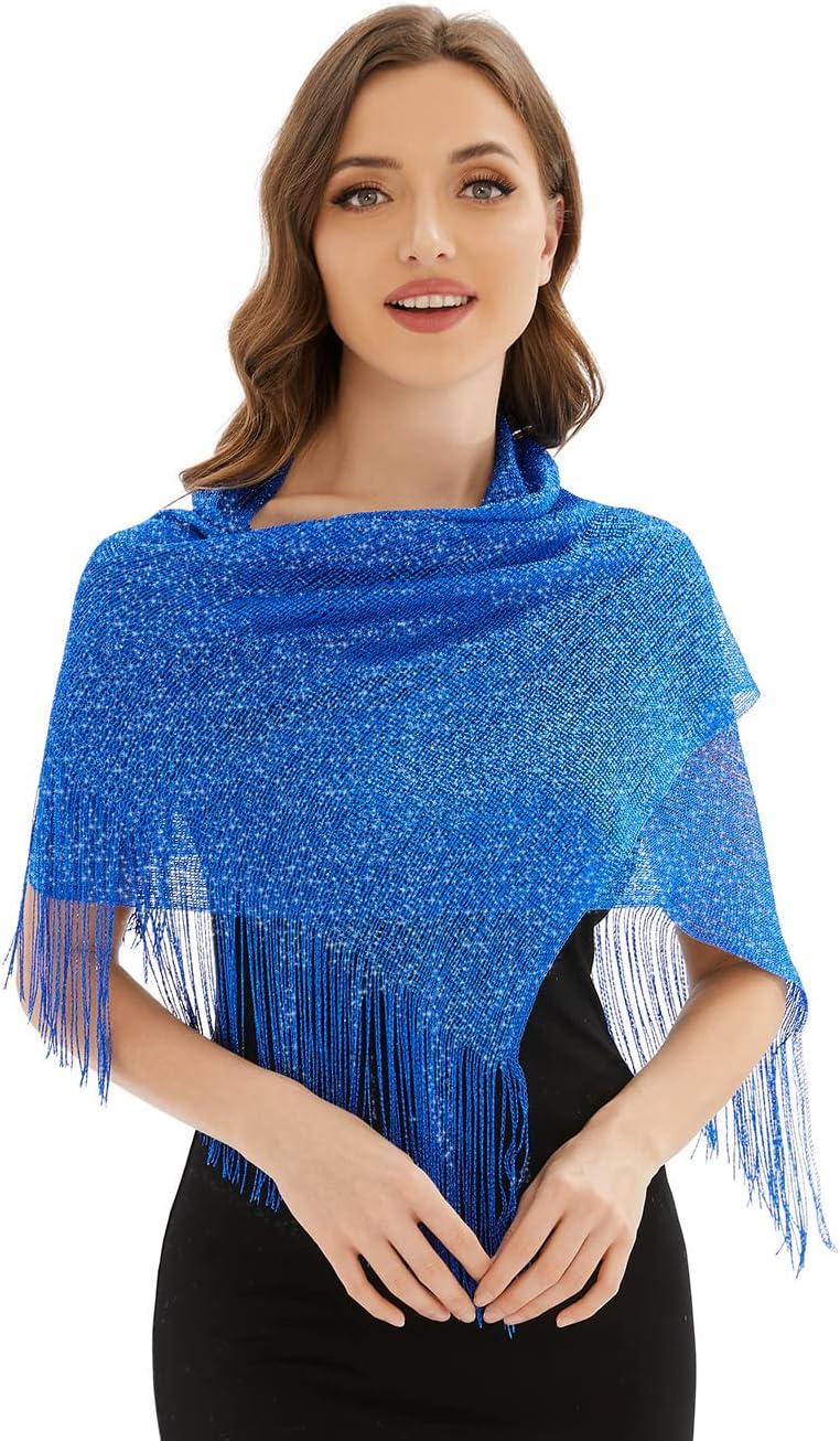 KUNINDOME Sparkling Metallic Shawls and Wraps with Buckle,for Evening Dresses Party Wedding Bride Bridesmaid - Image 2